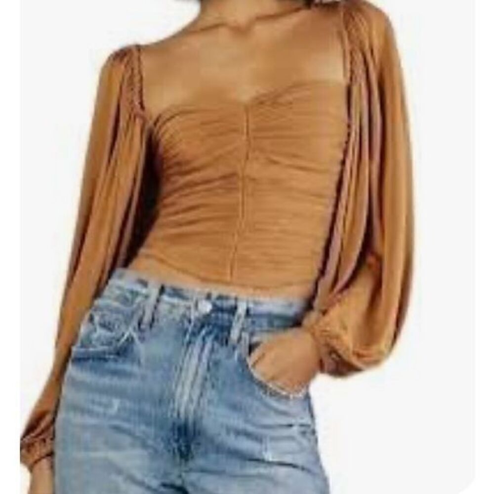 The Westside by Sari Sloanne Crop Top in Gold New With Tags Size XS